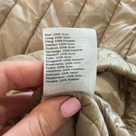 Second Female Quilly Anorak Quilted Jacket Silver Mink Funnel Neck S Minimalist - Picture 10 of 13